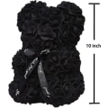 Miniatyrbild 2 av 5: Rosa Björn Ros Nalle Blomma Present Svart Låda eller Alla Hjärtans Dag Jubileum Mors Dag Julårsdagar Bröllopsduschar - Helt Handgjorda 10 Tum Black