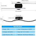 Miniatyrbillede 2 af 8: Moderne LED-loftlampe, 14W 1400LM, sort, akryl indendørs belysning, 6500K kold hvid, til soveværelse, stue