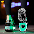 Miniatyrbillede 4 af 5: LED Lysende Rulleskøjter Q7-yky.32 Sorte Dobbelthjuls Sneakers[JUN] Black 32