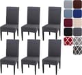 Strekkbare avtakbare stoltrekk, sett med 4 eller 6, vaskbare setebeskyttere [JUN] 6pcs grey