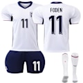Miniatyrbillede 1 af 2: UEFA Euro 2024 England Hjemme Børne Fodboldsæt Nr. 11 Foden 20