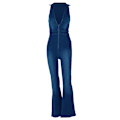 Miniatyrbilde 2 av 4: Jumpsuit - Ny Dame Ermeløs Jumpsuit i Denim med Vide Ben 2023 M