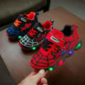 Spider-Man Lysende Sneakers for Barn med LED Blinkende Røde Sko[JUN] Red EU24