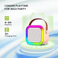 Pikkukuva 6 / 7: Kannettava Bluetooth Karaoke-laite, Kaiutin 2 Mikrofonilla Lapsille/Aikuisille (Syntymäpäivälahja) Off-white