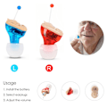 Miniatyrbillede 7 af 8: Mini Høreapparat Usynlig Øre Assistent til Ældre - Perfekt blue+red