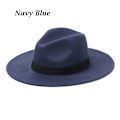 Miniatyrbilde 1 av 8: Filthatter for menn og kvinner, cowboyhatter, sceneopptredener, dansefester, jazz, Panama, vinter og høst Navy Blue Navy Blue No,