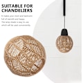 Miniatyrbillede 5 af 5: Vævet Lampeskærm Retro Rattan Kurve Loftslampe