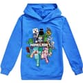 Barn Minecraft Jumper Hoodie Sweatshirt Långärmad Pullover Toppar Blå blue 130cm