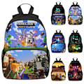 Miniatyrbild 2 av 3: Minecraft Ryggsäck för Barn Skolväska Ryggsäck Characters Bag F