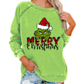 Miniatyrbild 1 av 2: Kvinnors Jultröja Grinch Vinter Långärmad Pullover A A 2XL