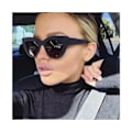Pikkukuva 3 / 5: Brändi Designer Vintage Cateye Musta Aurinkolasit Naiset UV400 Oculos-Musta