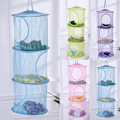 Miniatyrbilde 1 av 10: Hengende oppbevaringsveske 3-lags Mesh Nett Barn Baderom Organizer Blue