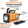 Miniatyrbild 3 av 6: Nödradio, NOAA Vädervarning, Solhandvev AM/FM Radio för Överlevnad, 10000MAH Uppladdningsbart Batteridriven Radio, Klocka SOS Alarm & Ficklampa Orange