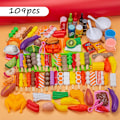 Pikkukuva 1 / 7: Barn låtsas lek kök leksak simulering mat grönsaker grill matlagning set utbildning lek hus interaktiva leksaker för flicka A0002 Y 109PCS