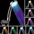 Miniatyrbilde 4 av 5: CQBB LED-dusjhode, lysende dusjhode, lett dusjhode, farget dusjhode, LED-hånddusj, 7 farger automatisk endring, universal, krom
