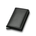 Miniatyrbild 1 av 7: Kolfiber Kreditkortshållare Plånböcker Herr Rfid Svart Magic Trifold Läder Smal Miniplånbok Liten Pengaväska Herrväs Carbon Black