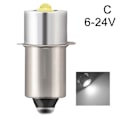 Miniatyrbilde 1 av 5: P13.5S DC6V-24V/3-12V LED-oppgraderingslampe Hvit Maglite Lommelykt 6-24v white