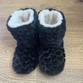 Miniatyrbillede 2 af 6: Vinter Damtoffler Sko Vinter Par Gulvsokker Voksen Anti-Skridsikker Foring Sammet Indendørs Dans Høj-Rør Toffler mørkegrå dark grey 43-44