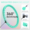 Miniatyrbilde 3 av 5: Viktvägd hulahop med 26 ledd (56 tum) for vekttap for voksne, Infinity Hoop Plus Size, smart treningsutstyr for kvinner blue