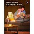 Miniatyrbilde 6 av 8: Bordlampe Touch Lamper Nattbordslampe, 10-veis Dimbar Bordlampe for Stue, 3 Farger Liten Lampe for Soverom, Lade Crystal Table Lamp