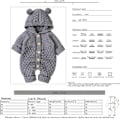 Miniatyrbilde 3 av 3: Nyfødt Baby Ørehette Strikket Romper Jumpsuit Varmere Snødress for Gutter Jenter Grå 73cm 73 cm 73 cm Grey