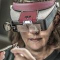 Miniatyrbillede 1 af 7: Juvelerforstørrelsesglas til pande med LED-lys (rød) 1,5 x 3 x