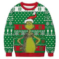 Dame Herre Par Jule Grim Jumper Trøje Grinch Print Rund Hals Pullover Trøje Langærmet Grøn Monster BL B B L