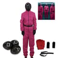Squid Game Barn Cosplay Set med Rosaröd Triangelmask[JUN] rose red + triangle mask 7-8 years old