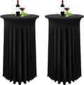 2-pack Svarta Spandex Stretch Dukar för Höga Bord 80x110 cm [JUN]