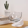 Miniatyrbillede 1 af 10: Skridsikker dobbelt katskål kæledyrsfoder transparent