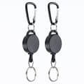 Infällbar nyckelring med karbinhake, 2-pack i svart 27 Black
