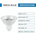 Miniatyrbillede 2 af 5: GU5.3 35W 12V Halogenlampe, MR16 Halogen Spotlampe, 6-pak,