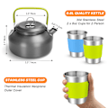 Miniatyrbillede 3 af 5: Bærbart Campingsætsæt med Foldbart Komfur, Non-Stick Pande & Gryde til Udendørs Madlavning & Picnic for 2