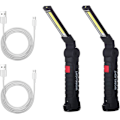 Miniatyrbillede 1 af 5: LED USB-opladelig lommelygte, 2 stk lyse lommelygter arbejdslampe