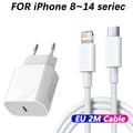 30W PD hurtiglader USB C-lader for iPhone 16 15 14 13 12 11 Pro Max XR XS[JUN] EU 2m C to L - Kit