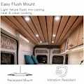 Miniatyrbillede 4 af 5: 4 x LED Indbyggede Spotlights 12V Hul 58-65mm 3W 6400K Indbygget Loftslampe til Autocamper Båd Campingvogn Van Yacht Koldt Hvidt (Sølv Finish)