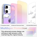 Miniatyrbild 2 av 7: Telefonhårdskal Kompatibelt med iPhone-fodral Slim Crystal Clear Holographic Vit Moln Kvinnor Flickor, Hård PC Stötsäker Skyddsdesign iPhone 11