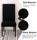 Miniatyrbilde 3 av 5: Spisestoltrekk sett med 4 eller 6, elastisk, vaskbart, avtagbart, svart[JUN] 4pcs black