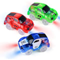 Pikkukuva 1 / 4: 3-pack lasten LED-yövalot autot (sininen, punainen, vihreä) [JUN] Förpackning 1