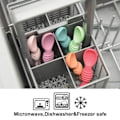 Miniatyrbild 5 av 5: 3 uppsättningar baby silikon rispastasked, mjukhuvade skedar CDQ
