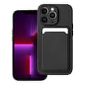 Forcell iPhone 14 Pro Skal med Korthållare i Mjuk Svart[JUN]