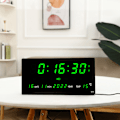 Miniatyrbillede 1 af 2: LED digital evighedskalender elektronisk ur stue stor vægur smart lysende kalender digital ur（1）