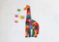 Giraffpussel i trä med bokstäver och siffror - Lärleksak för 3-åringar [JUN]