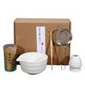Keramiskt Matcha-teset med visphållare & skopa, 5-delars vit[JUN] white