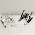 Miniatyrbillede 2 af 6: Bærbar computer stand Foldbar varmeafledning aluminiumslegering stand Bærbar opbevaring løfte bærbar computer stand (sølv med blæser)