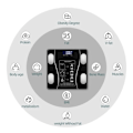 Miniatyrbilde 8 av 10: Digital baderomsvåg Kroppsfett BMI-monitor HVIT White