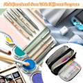 Miniatyrbillede 6 af 6: Aprikos Pennetui med Lommer Stor Pennetui Multifunktionel Pennetui Preppy Pennetui Papirvarer Organizer Æstetiske Makeuptasker Black
