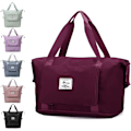 Miniatyrbillede 1 af 5: Foldbar Rejsetaske, Letvægts Vandtæt Håndbagage med Fast Rem, Tør-Våd Separation[JUN] navy purple