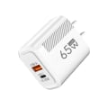 Miniatyrbillede 1 af 7: Hurtigoplader USB C, GaN PD 65W oplader, Samsung S22, S21, iPhone 14, 13, Xiaomi, Huawei, LG, Quick Charge 3.0 US White