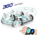 Miniatyrbillede 1 af 8: 2,4 GHz fjernbetjening bil 4WD - se gestusstyring kontrol RC stuntbil med LED-lys musikeffekt børnelegetøj - WELLNGS Blue